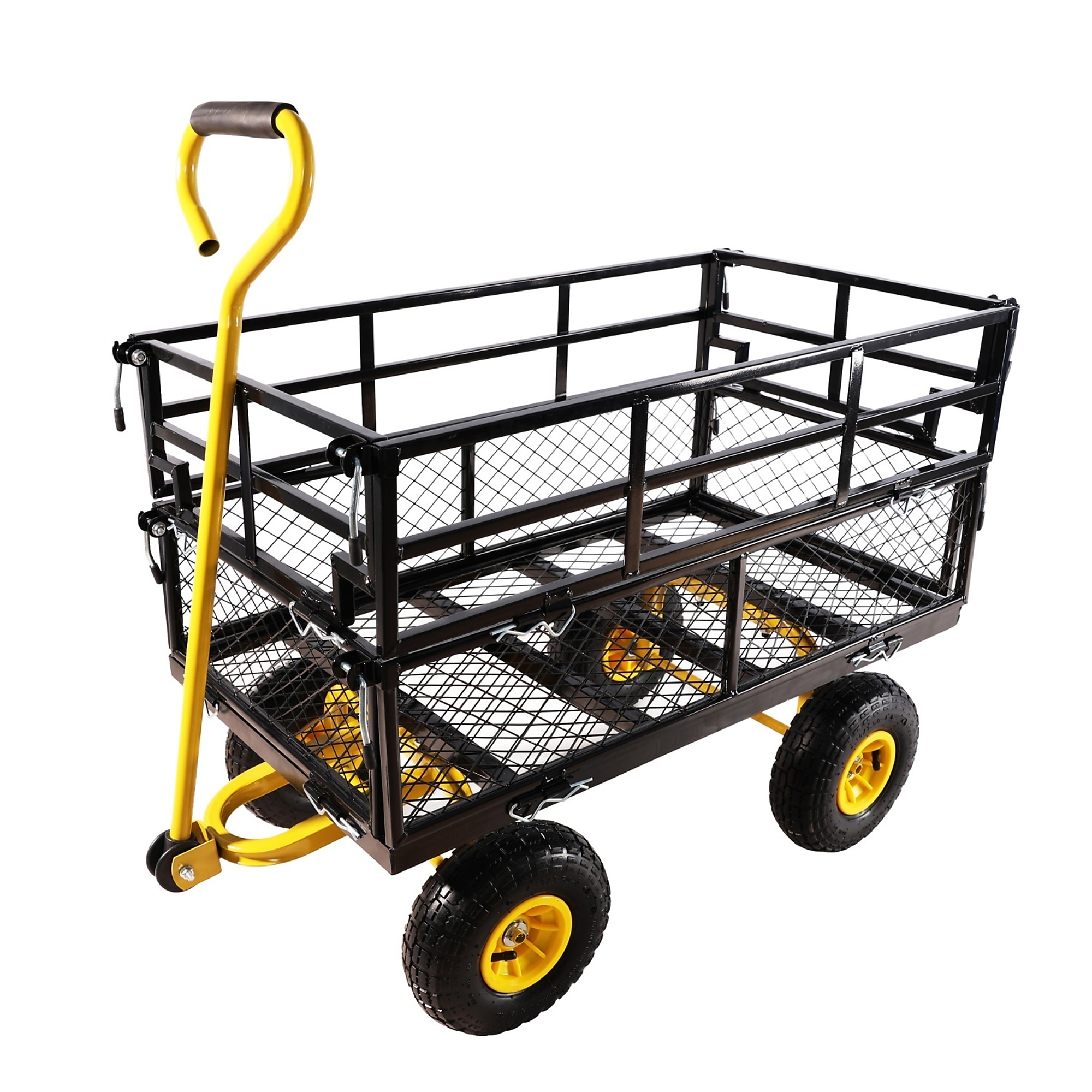 BlackTeck Multi-Functional Tool Cart — 600-Lb. Capacity, Inflatable Tires, Black/Yellow, Model# N2-84162